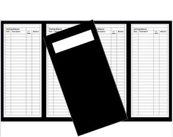 Cash Tracker Set + Envelope Design  - Solid Black (Digital Download)
