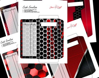 Cash Envelope Design Set - Red & Black (Digital Download)