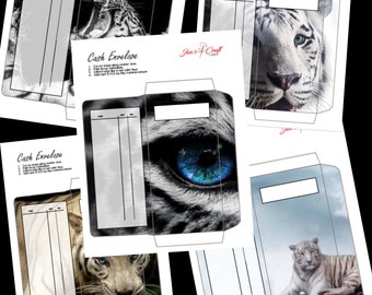 Cash Envelope Design Set- White Tiger (Digital Download)