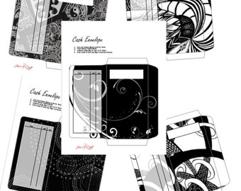 Cash Envelope Design Set- Black & White (Digital Download)