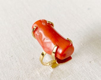 Constantine Ring - Red Bamboo Coral - Coral - Red - Adjustable Statement ring