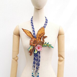 Baladewa Necklace Paradise Bird Blue Batik Lapis Lazuli & Amazonite image 5