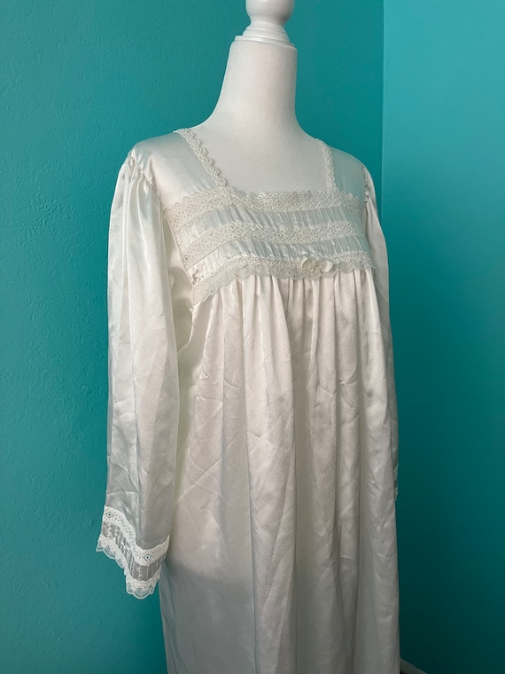 Vintage Dior White Satin Lace Nightgown