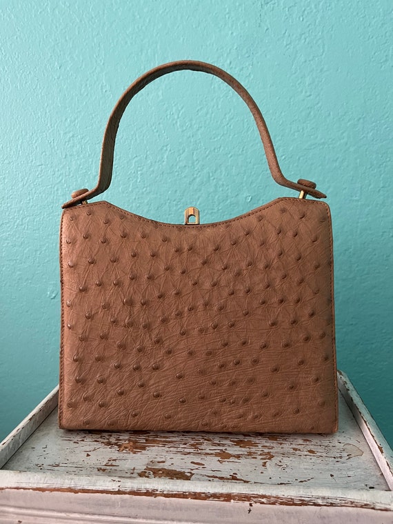 Stunning 1950s/60s Katz & Lourie Ostrich Leather P