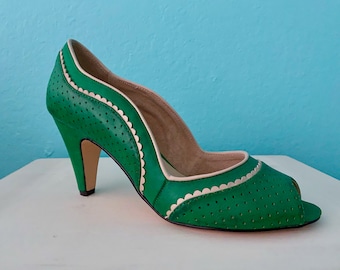 aqua green heels