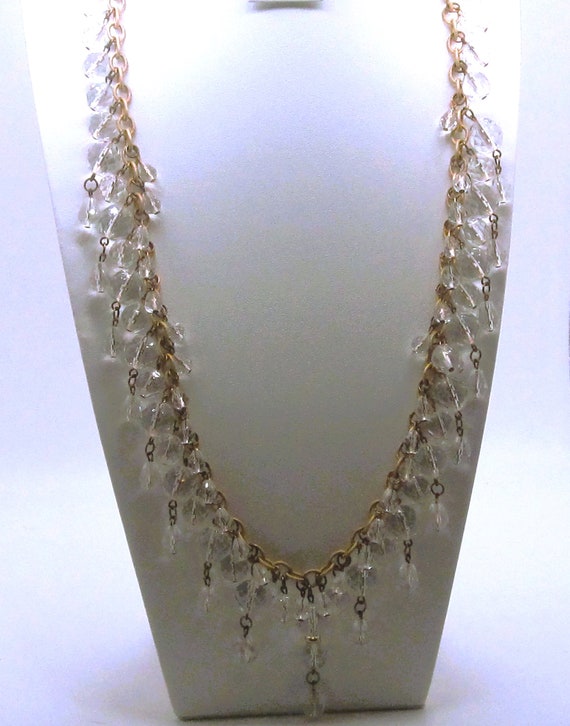 Vintage Fringe Crystal Necklace