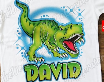 T-rex dinosaure personnalisé, t-shirt graphique dinosaure vert, chemise dinosaure en colère, t-shirt sur le thème de la fête des dinosaures, enfant tout-petit, jeune et adulte