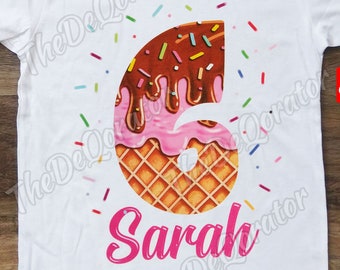 Teegy Togs Ice Cream T-Shirt for Babies and Kids Whimsical T-Shirt One-of-a-kind T-shirt Organic Ice Cream T Toddler T-Shirt