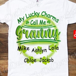 Personlig "My Lucky Charms Call me Grandma Nana"-t-shirt, grönklöver, söt "Glad St Patrick's Day"-tröja, barn, småbarn, ungdom och vuxen