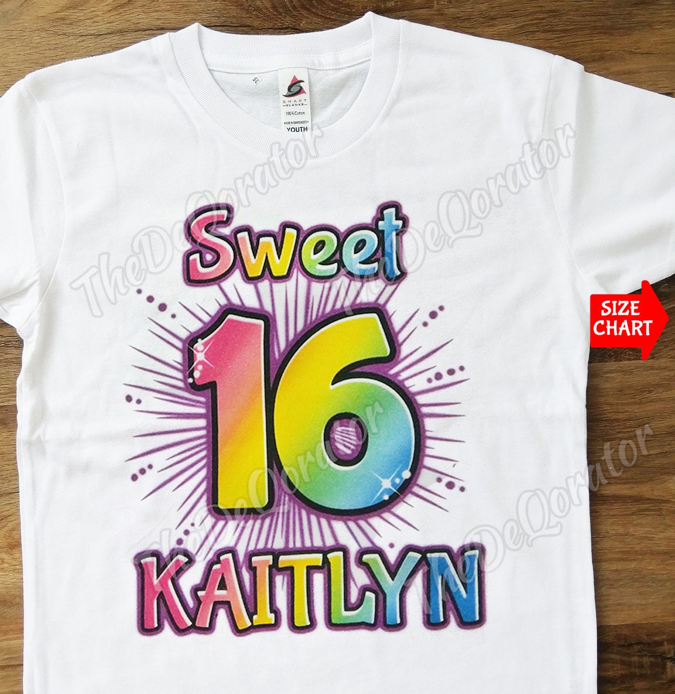 Personalized Sweet 16 T-shirt Rainbow Birthday Shirt Graphic Etsy