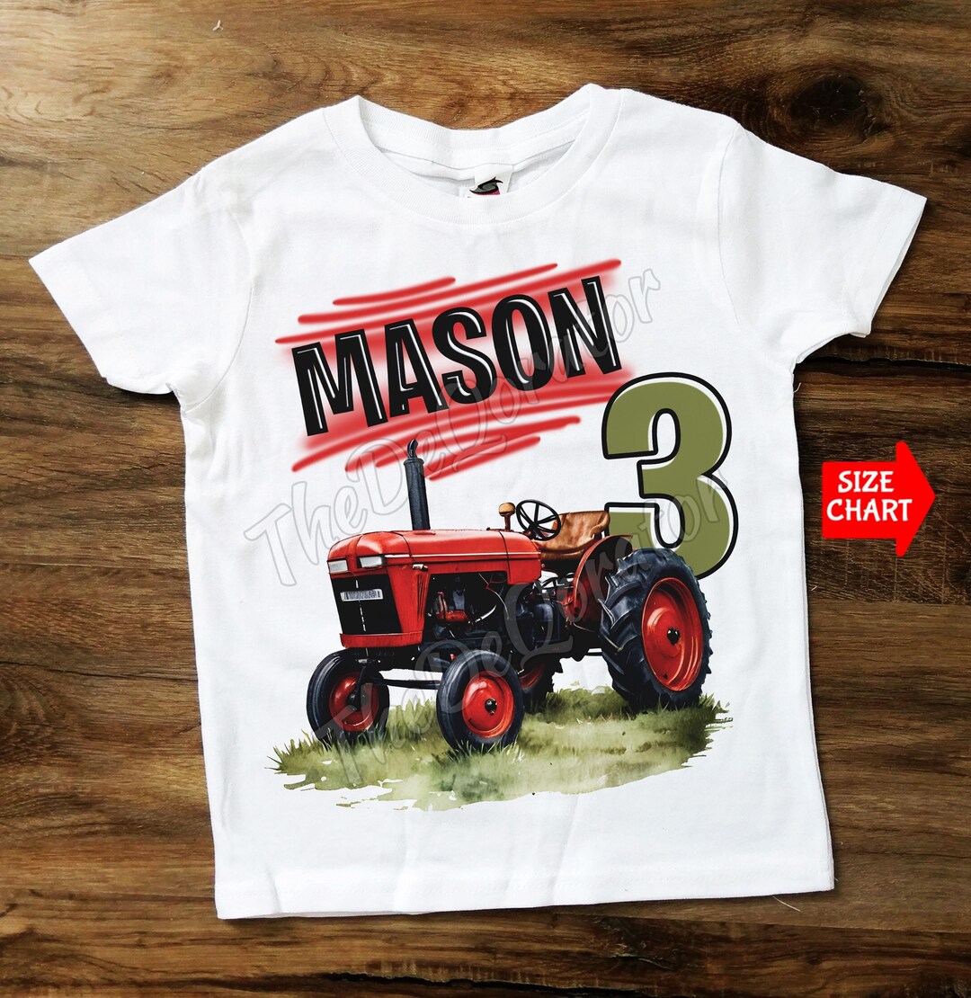 Red Tractor Printed Half Sleeve Shirt with White Panel at Bottom With Black Shorts Set for Boys