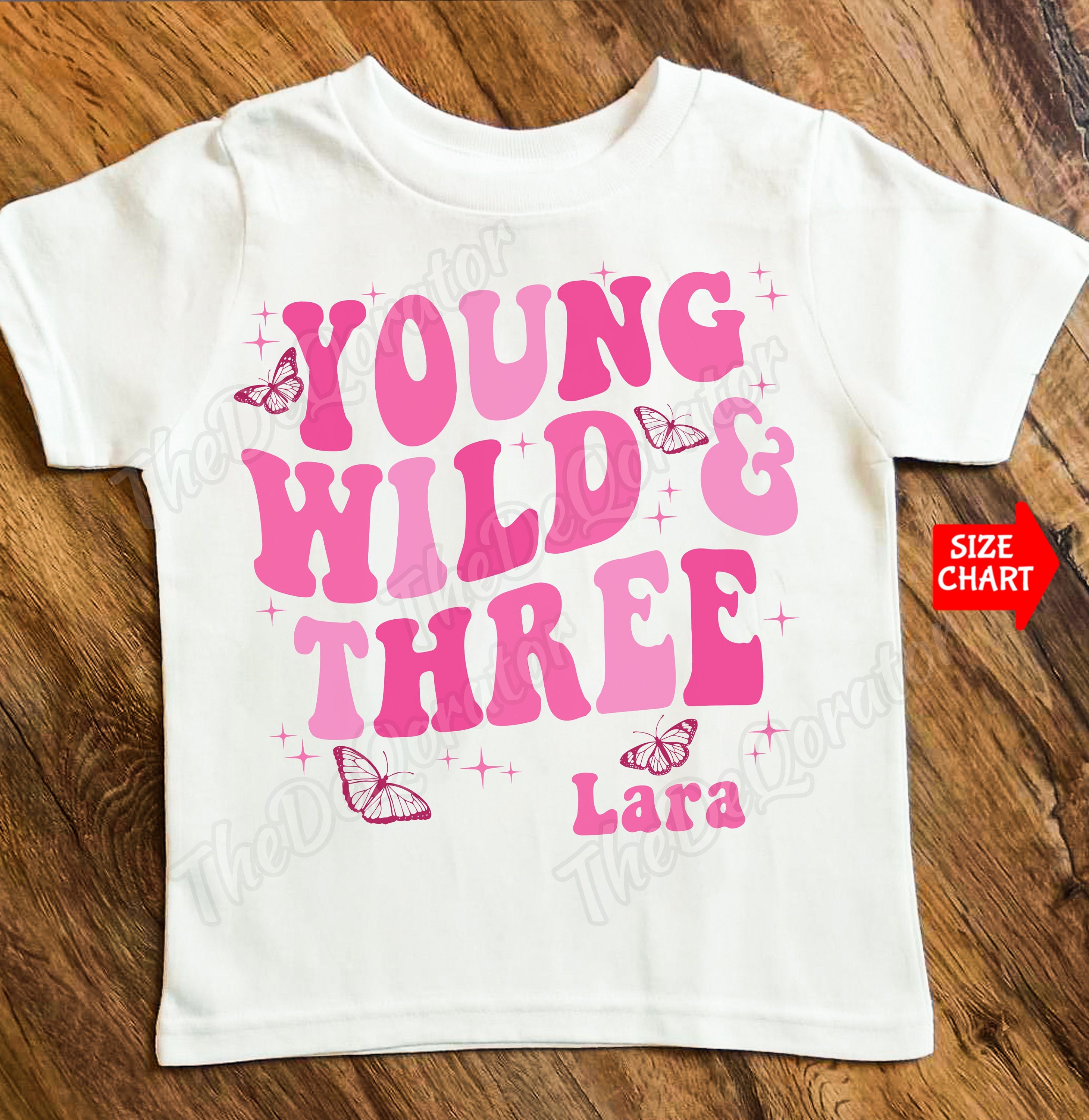 Personalized Young Wild and Three T-shirt, Retro Theme 3rd