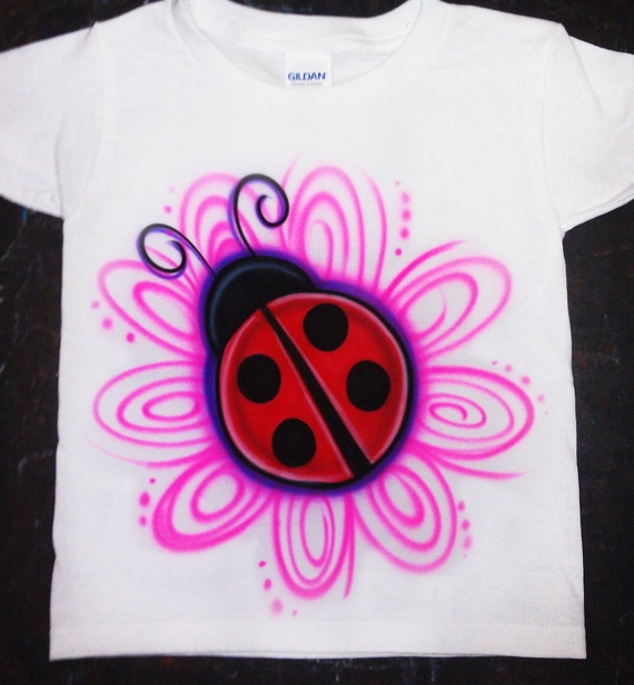 Airbrushed Cute Lady Bug Custom T Shirt Baby Bodysuit Etsy