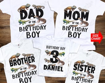 Reptile Lizard T-shirt, Personalized Matching Family Birthday Party Shirt, Lizard Party Theme Tshirt, Kids Toddler Youth and Adult