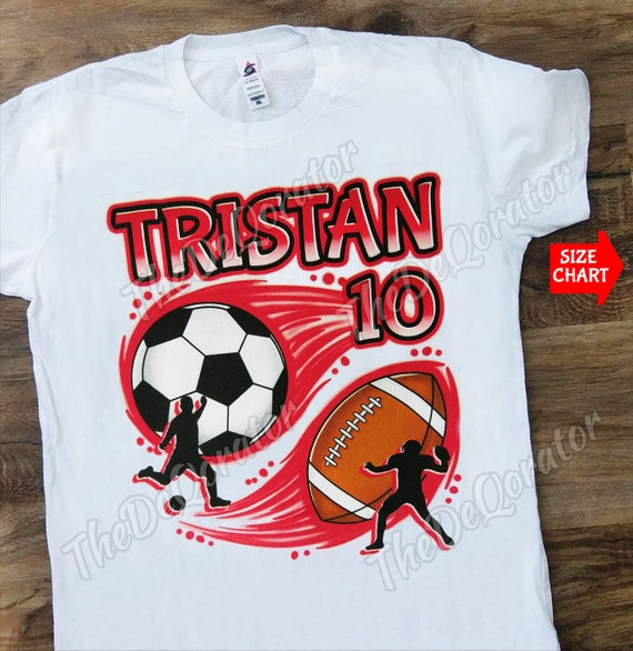 Maglietta personalizzata con qualsiasi pallone sportivo da calcio
