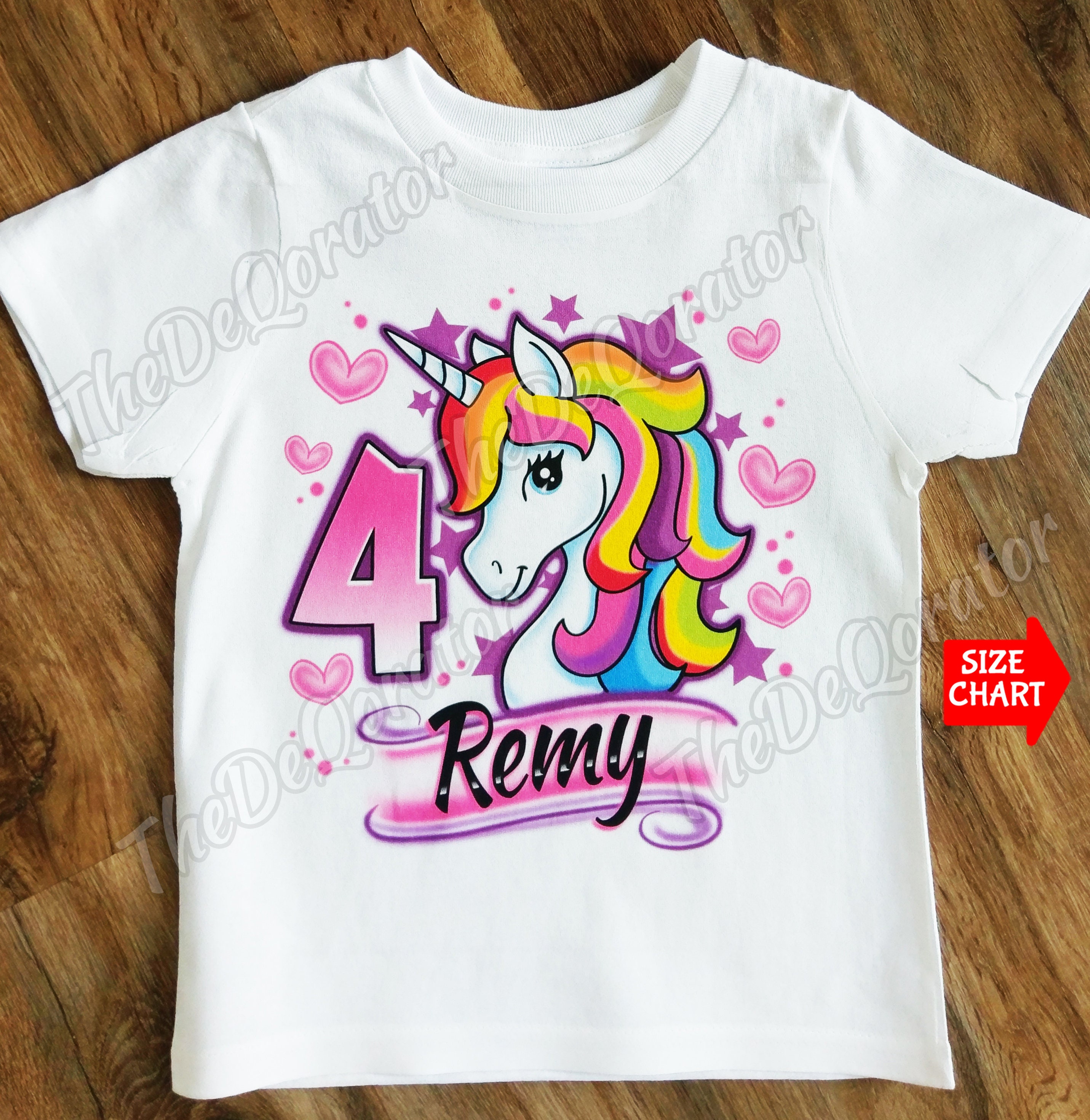 Personalized Rainbow Unicorn T-shirt, White Unicorn Horse