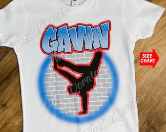 Personalized Break Dance T-shirt, Dancer, Brick Wall, Graphic Tee, Hip Hop Shirt, Kids Toddler Youth and Adult