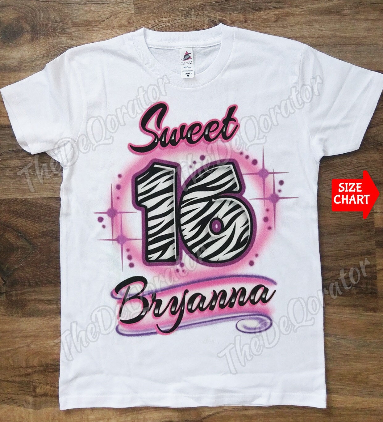 THE BIRTHDAY Tシャツ Personalized Sweet 16 T-shirt, Zebra Print Birthday Shirt