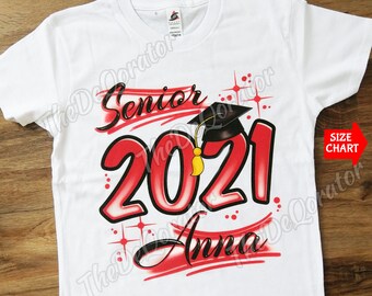 Personalized Senior 2024 Any Year T-shirt, School Graduation class of 2024 Graduation Hat, Youth and Adult Shirts