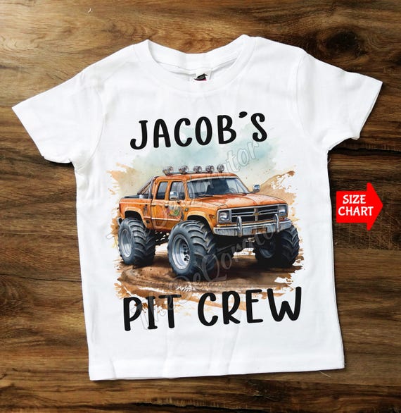 Personalized Monster Truck T-shirt, Big Truck Shirt, Pit Crew
