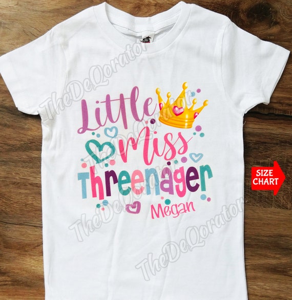 Little miss threenager shirt Clearance