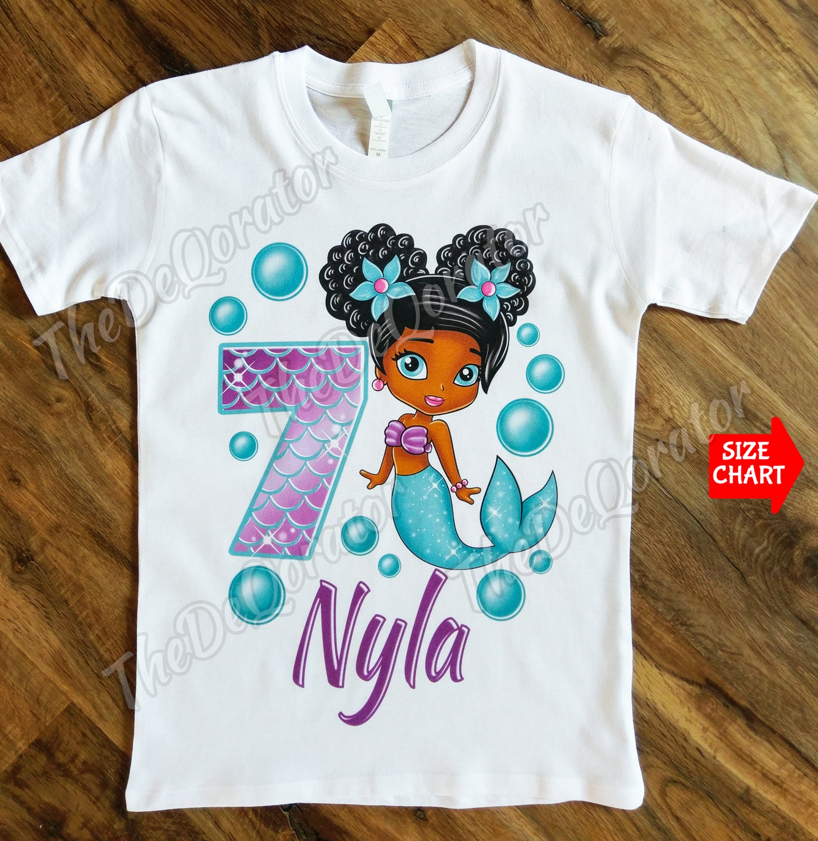 Personalized Mermaid T-shirt Teal 