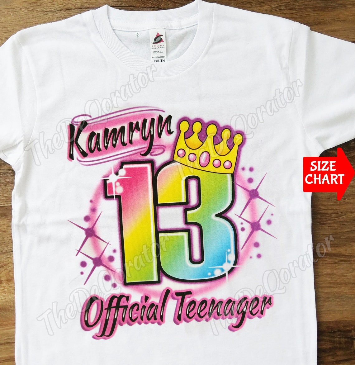 Personalized Official Teenager T-shirt Crown 13th Birthday - Etsy