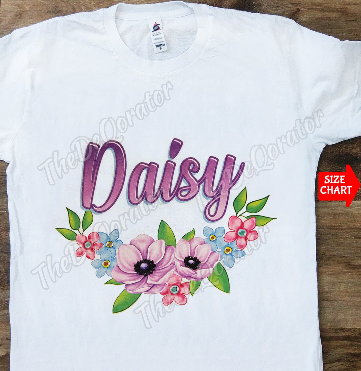Personalized Name With Flowers T-shirt Baby - Etsy
