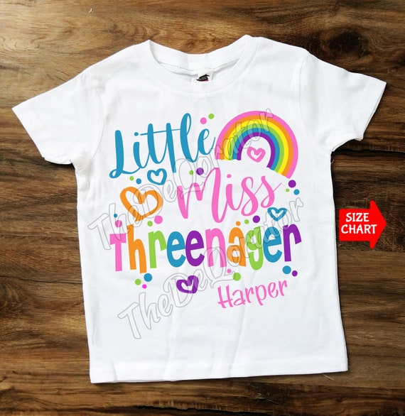 Kids Cute Little Miss Threenager Toddler T-Shirt, Funny Shirt Kids Cute Little Miss Threenager Toddler T-Shirt, Funny Shirt