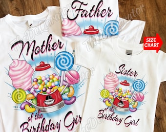 Personalized Family Matching Candy Machine T-shirt, Circus Theme, Graphic Tee, Fair Party Carnival Birthday, Kids Toddler Youth and Adult
