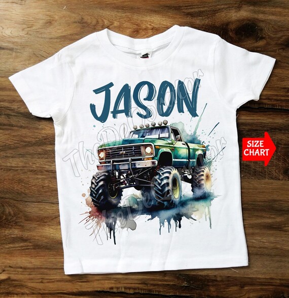 Personalized Monster Truck T-shirt, Big Truck Shirt, Truck With