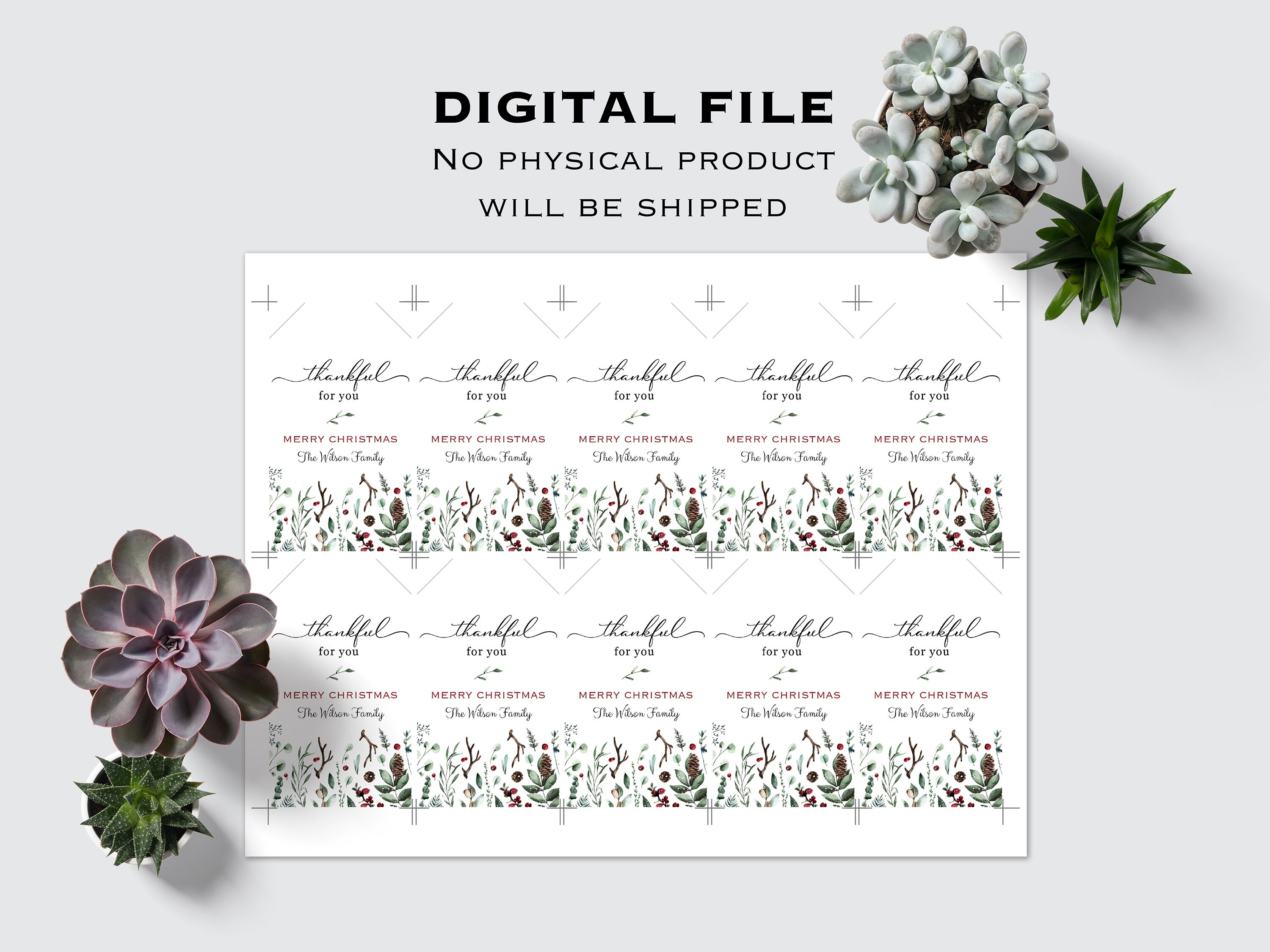 EDITABLE PRINTABLE PERSONALIZED Christmas Gift or Favor Tag - Etsy