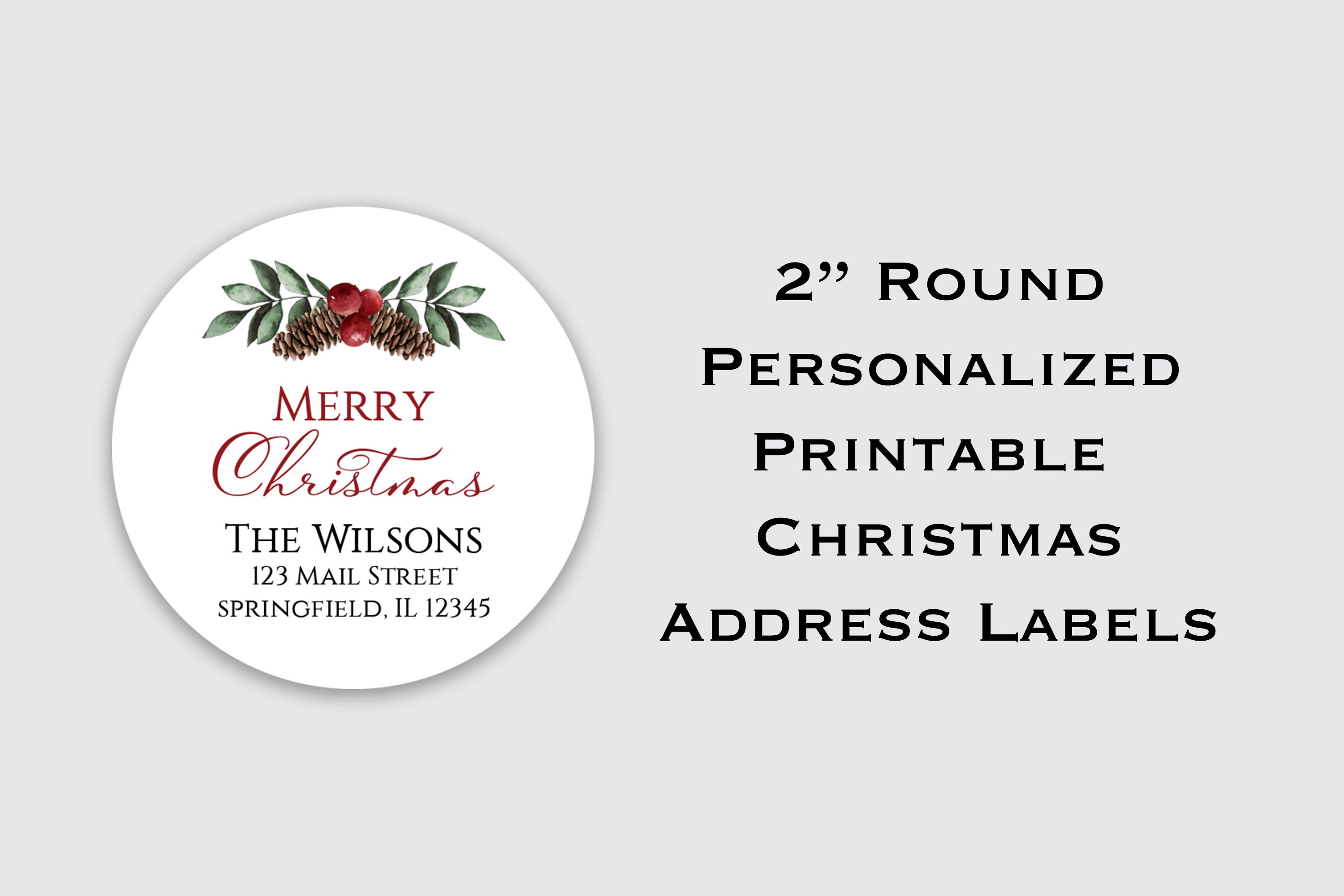 PRINTABLE PERSONALIZED Christmas Return Address Labels | Etsy