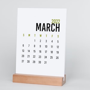 2025 Desk Calendar with wooden block stand | Minimalist Desk Calendar | Simple Calendar | Academic Calendar | Desktop Calendar