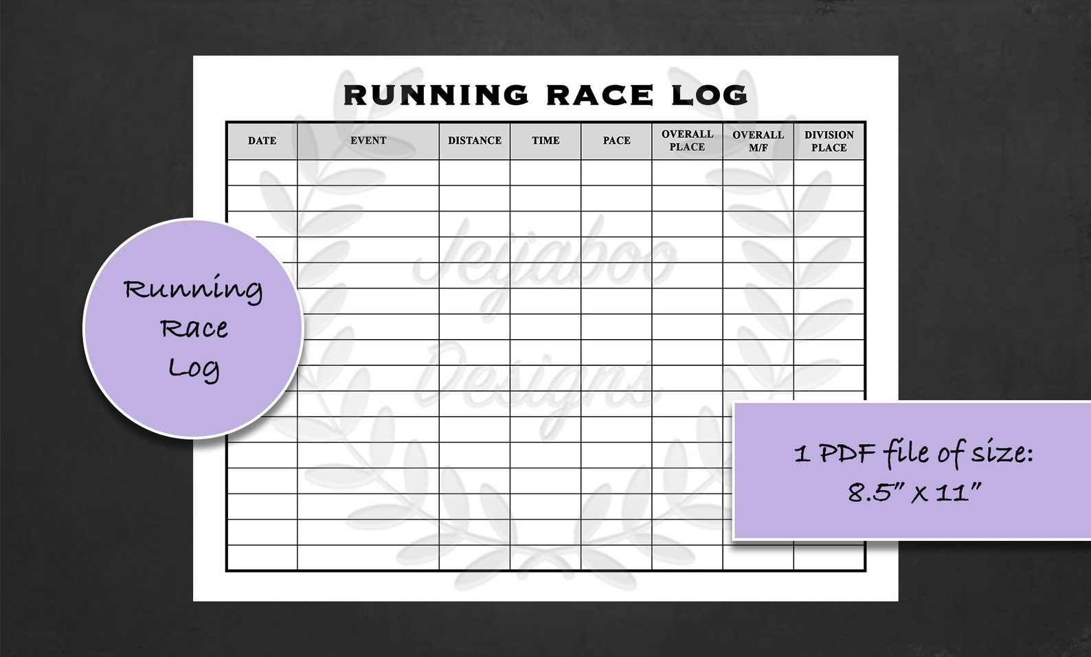 Running Race Log Running Walking Running Journey Running Progress