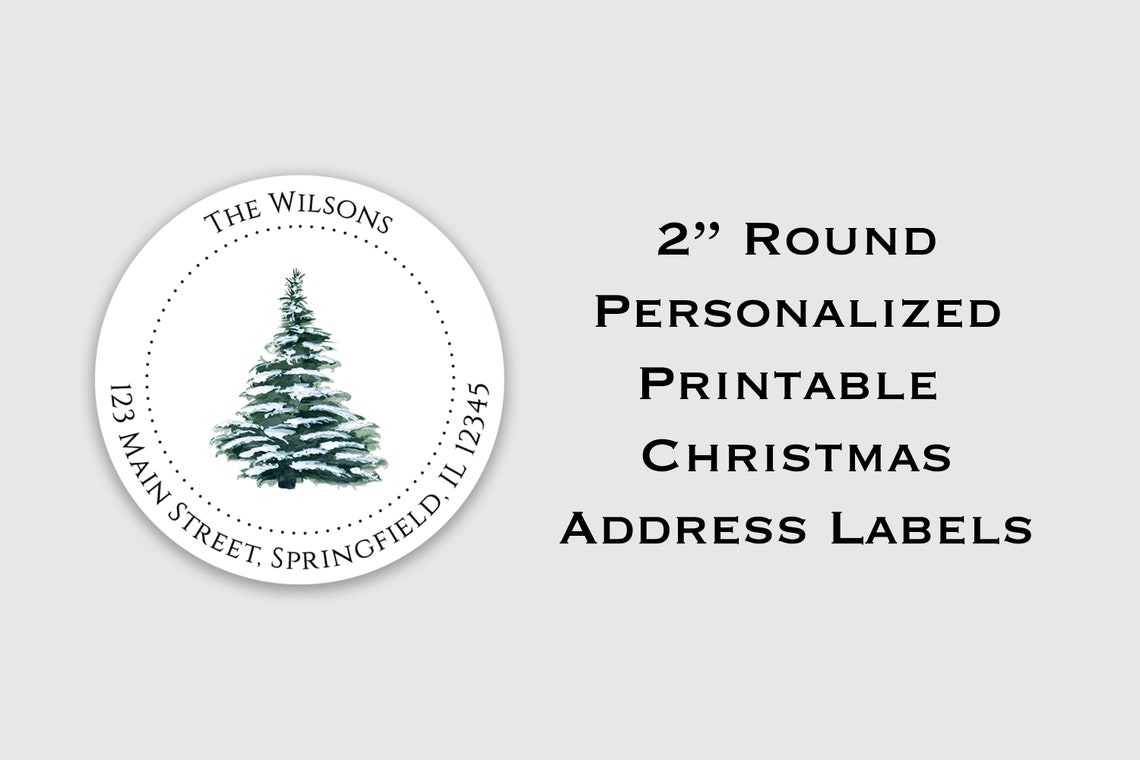 PRINTABLE PERSONALIZED Christmas Return Address Labels | Etsy