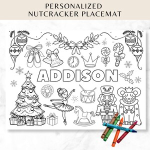 Personalized Nutcracker Coloring Page Christmas Nutcracker Placemat ...