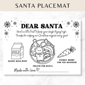Santa Cookies and Milk Tray - Santa Plate - Santa Cookie Tray Printable - Dear Santa Placemat