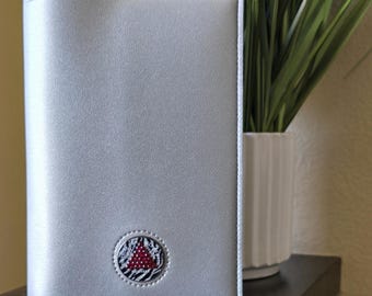 AA Book Cover Silver with Custom Made "Timeless" AA chip | Holds Standard Hard Big Book and 12 & 12