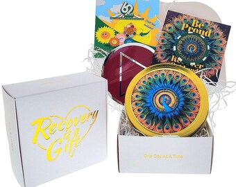 The "Peacock - Recover Out Loud" Recovery Celebration Value Gift Box 3x3