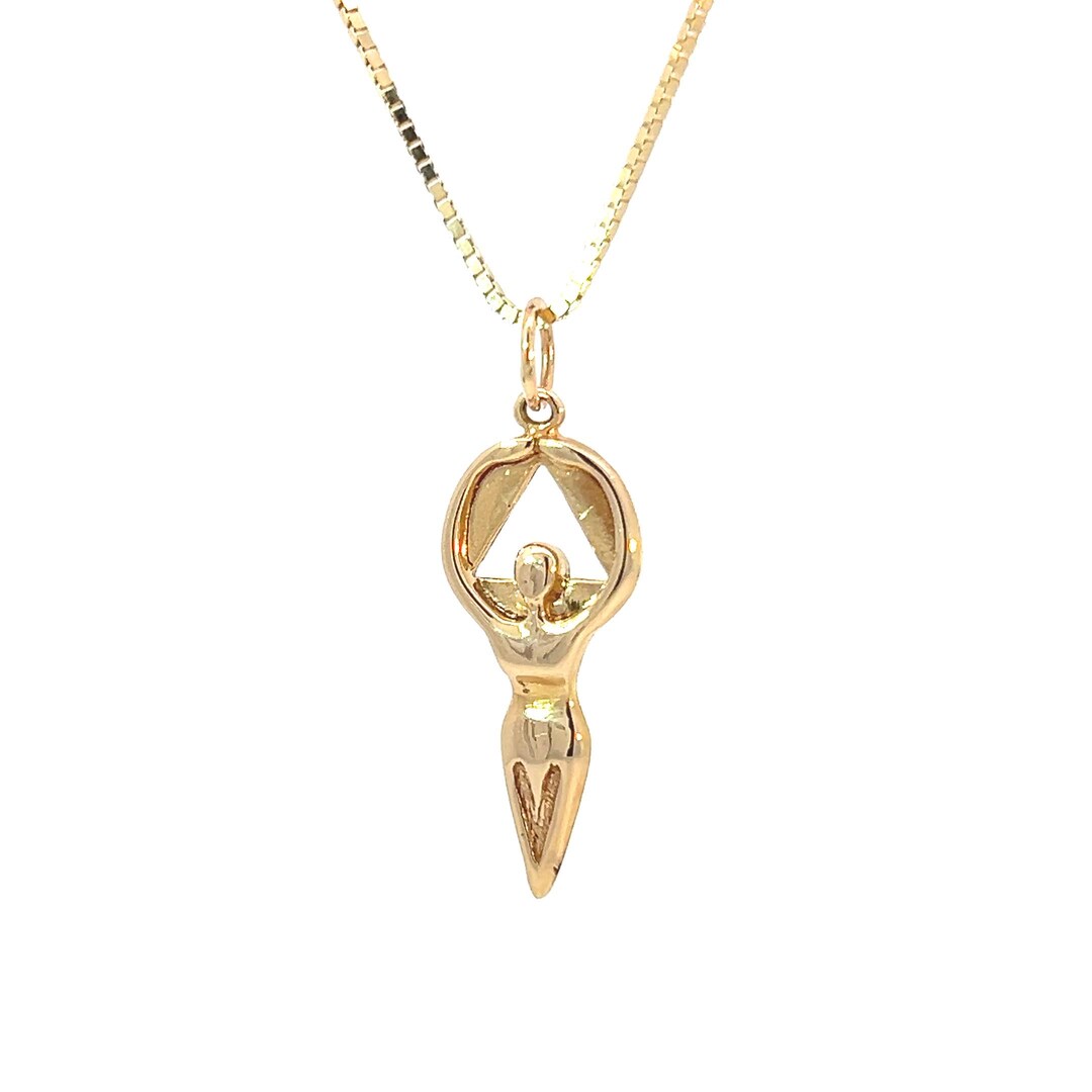 Aa Chain 14K Gold AA Recovery Pendant: Alcoholics Anonymous Sobriety Gift - Etsy