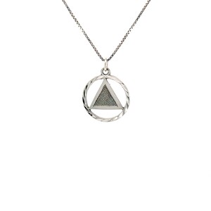 Alcoholics Anonymous AA Symbol Pendant, Sterling Silver Chain Sold Separately