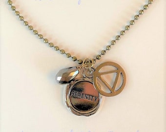 Alcoholics Anonymous serenity necklace by Recovery Matters