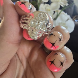 Alcoholics Anonymous Men&#39;s Skull Ring Sterling Silver