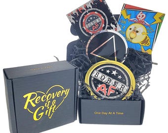 The "Sober AF" Recovery Celebration Value Gift Box 3x3
