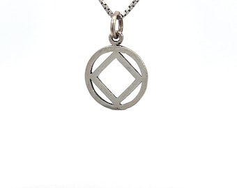 Narcotics Anonymous Sterling Silver, NA Symbol Pendant, Chain Sold Separately