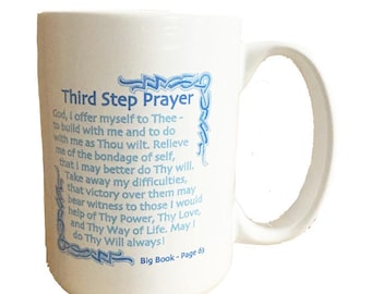Third and Seventh Step Prayer Mug | 12oz AA Recovery Mug | Alcoholics Anonymous Gift | Sobriety Prayer Mug | Inspirational Recovery Gift