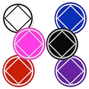 NA Symbol Recovery Stickers Set of 12 1-1/2&quot; 6 Different Colors