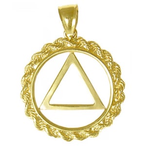 Alcoholics Anonymous 14k Gold Pendant, AA Symbol, Rope Style Circle - Etsy