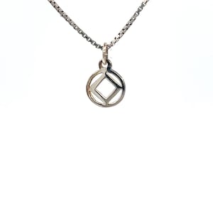 Narcotics Anonymous Sterling Silver, NA Symbol Pendant, Chain Sold Separately image 1